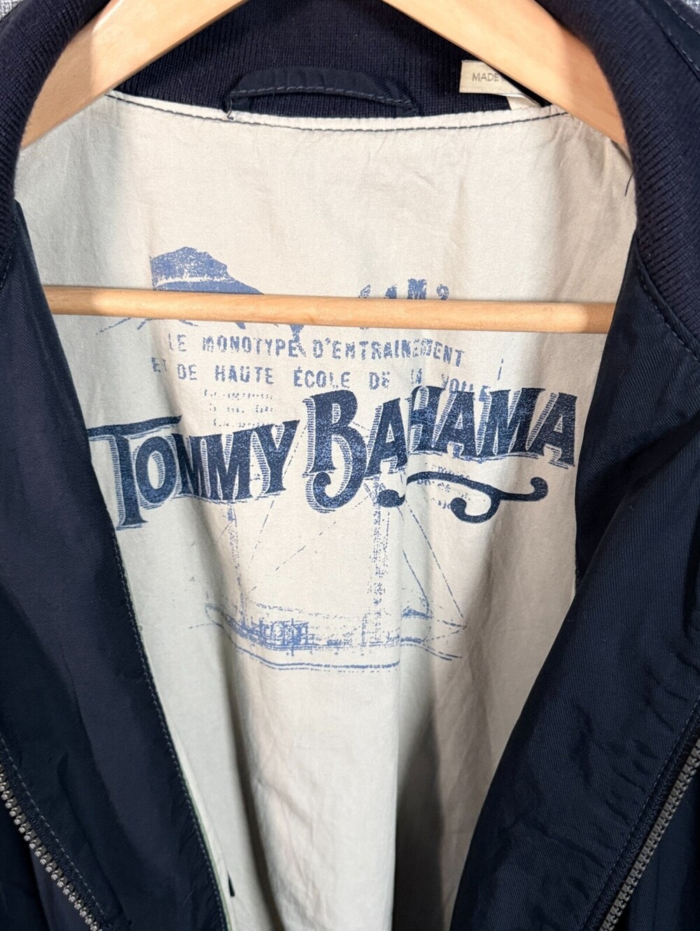 Tommy Bahama Mens Navy Blue Full Zip Bomber Jacket Cotton Nylon Blend Size XL - Picture 6 of 7